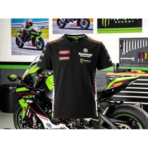 PÁNSKÉ TRIČKO KAWASAKI RACING TEAM WSBK 2022 - ČERNÁ - TRIČKA - NA MOTORKÁŘE