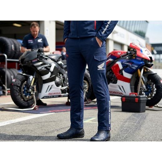 HONDA SPORTOVNÍ KALHOTY RACING - MODRÁ - DÁRKY PRO FANOUŠKY HONDA - NA MOTORKÁŘE