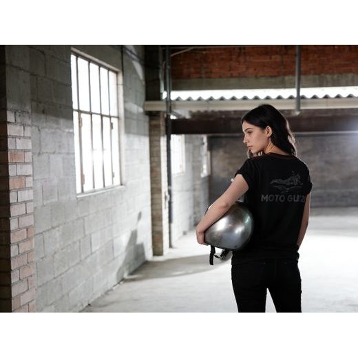 DÁMSKÉ TRIČKO MOTO GUZZI CLASSIC - ČERNÁ - TRIČKA - NA MOTORKÁŘE