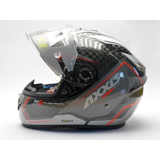 AXXIS INTEGRÁLNÍ HELMA COBRA RAGE A3 LESKLÁ - PERLEŤOVĚ ŠEDÁ - BEZ SLUNEČNÍ CLONY - NA MOTORKÁŘE