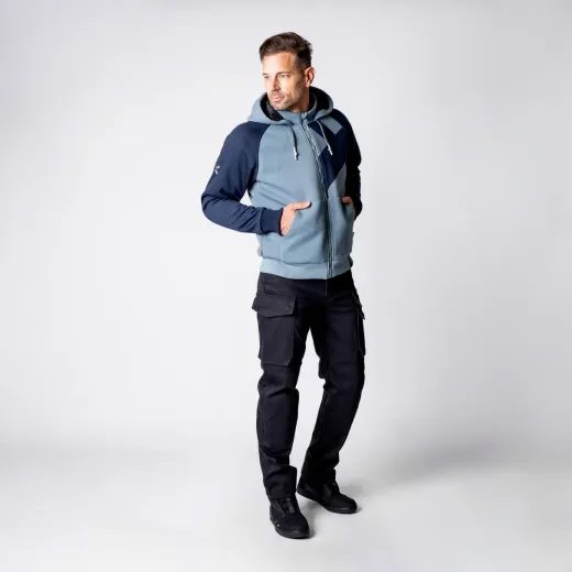 MOTO MIKINA IXS RAPID 1.0 AIRBAG READY – DARK BLUE/GREY S KOMPLETNÍ SADOU CHRÁNIČŮ - MIKINY - NA MOTORKÁŘE