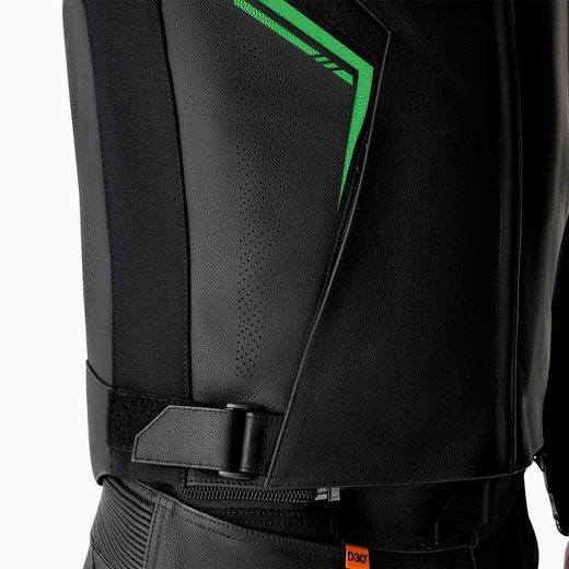 SPORTOVNÍ KOŽENÁ BUNDA RST S1 D3O – REFLEXNÍ ZELENÁ - KOŽENÉ BUNDY - NA MOTORKÁŘE