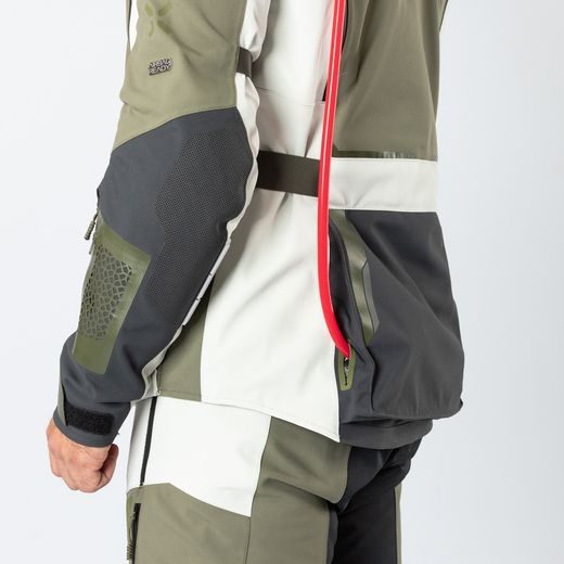 BUNDA S LAMINOVANOU MEMBRÁNOU IXS VENTURE-GTX 1.0 X2-001405 ŠEDO-OLIVOVĚ ZELENÁ - ENDURO BUNDY - NA MOTORKÁŘE