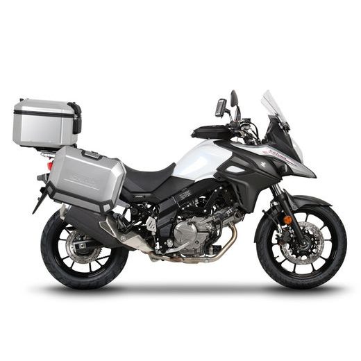 KOMPLETNÍ SADA HLINÍKOVÝCH KUFRŮ SHAD TERRA, 48L TOPCASE 36L/36L BOČNÍ KUFRY, VČETNĚ MONTÁŽNÍ SADY A PLOTNY SHAD SUZUKI DL 650 V-STROM