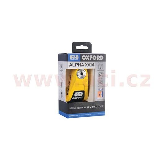 ZÁMEK NA KOTOUČOVOU BRZDU OXFORD ALPHA XA14, YELLOW - ZÁMKY BRZDOVÉHO KOTOUČE - NA DOVOLENOU