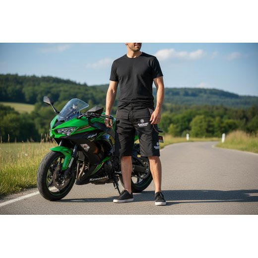 KRAŤASY KAWASAKI KRT WORLDSBK BERMUDA - KALHOTY - NA MOTORKÁŘE
