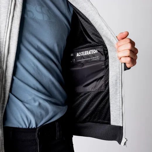 MOTO MIKINA IXS RAPID 1.0 AIRBAG READY – COOL GREY/DARK GREY S KOMPLETNÍ SADOU CHRÁNIČŮ - MIKINY - NA MOTORKÁŘE