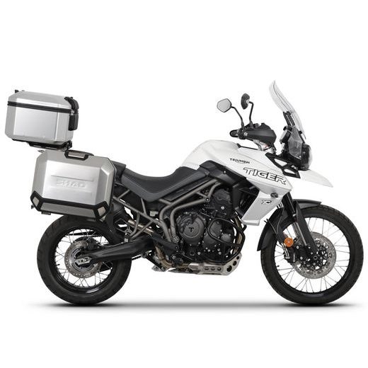 KOMPLETNÍ SADA HLINÍKOVÝCH KUFRŮ SHAD TERRA, 37L TOPCASE 36L/47L BOČNÍ KUFRY, VČETNĚ MONTÁŽNÍ SADY A PLOTNY SHAD TRIUMPH TIGER 800