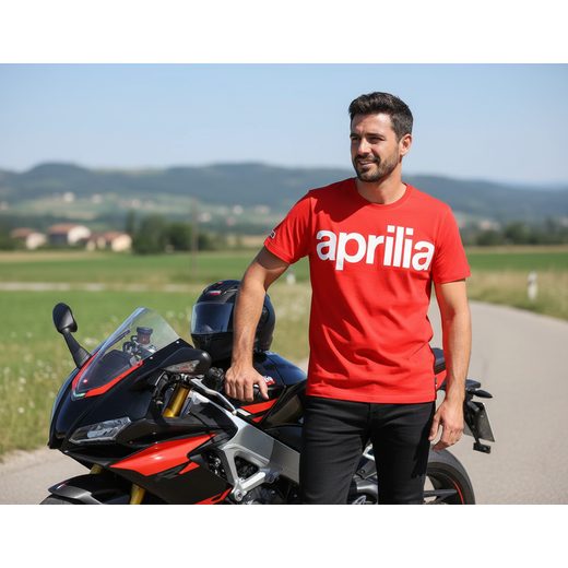 TRIČKO APRILIA BIG LOGO - ČERVENÉ - TRIČKA - NA MOTORKÁŘE