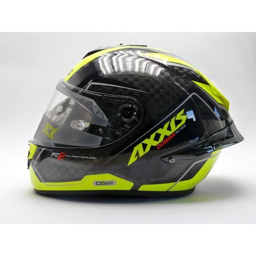 AXXIS INTEGRÁLNÍ HELMA COBRA RAGE A3 LESKLÁ - FLUO ŽLUTÁ - BEZ SLUNEČNÍ CLONY - NA MOTORKÁŘE