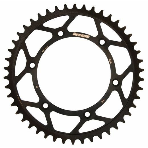 ŘETĚZOVÁ ROZETA SUPERSPROX RFE-808:46-BLK ČERNÝ 46 ZUBŮ, 520 - OCELOVÉ - NA MOTORKU