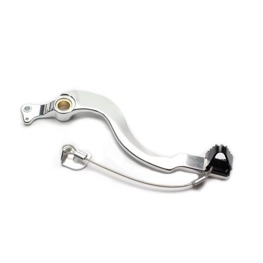 BRZDOVÝ PEDÁL MOTION STUFF 83P-0021002 SILVER BODY, BLACK STEEL FIXED TIP PEVNÝ HROT Z OCELI - BRZDY - NA MOTORKU