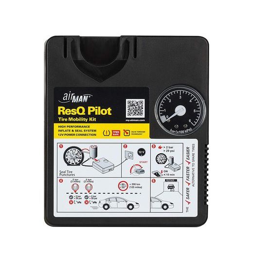 AIRMAN RESQ PILOT 12V COMPRESSOR + 300 ML TIRE SEALANT - TIRE MOBILITY KIT - KOMPRESORY - NA MOTORKU