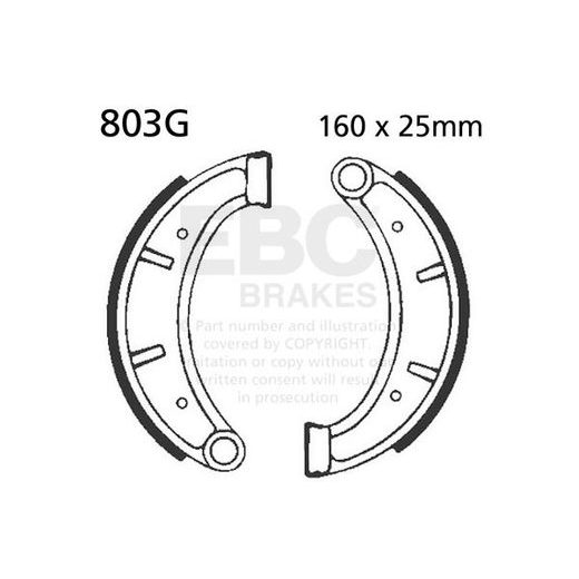 SADA BRZDOVÝCH ČELISTÍ EBC 803G DRÁŽKOVANÝ