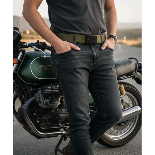 PÁSEK MG ESSENTIAL NYLON - ZELENÁ - VOLNÝ ČAS - NA MOTORKÁŘE