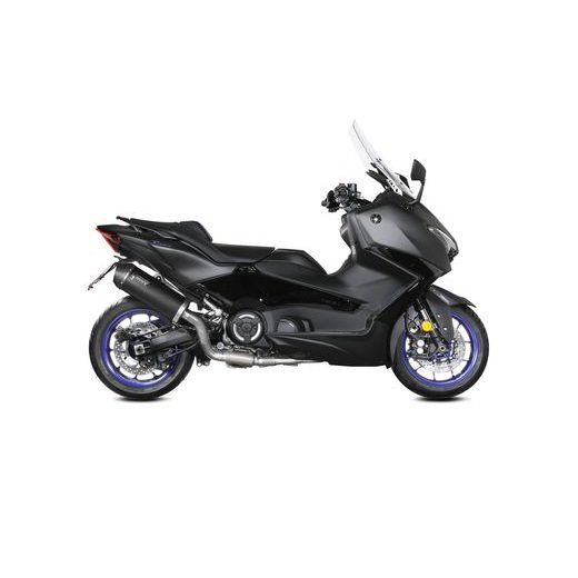 VÝFUK KOMPLETNÍ 2X1 MIVV OVAL Y.080.LVC ČERNÝ S UHLÍKOVOU KONCOVKOU - DVOJITÉ KONCOVKY VÝFUKU - NA MOTORKU