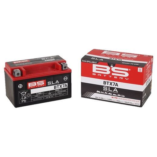 TOVÁRNĚ AKTIVOVANÁ MOTOCYKLOVÁ BATERIE BS-BATTERY BTX7A (FA) (YTX7A (FA)) SLA - TOVÁRNĚ AKTIVOVANÉ - NA MOTORKU