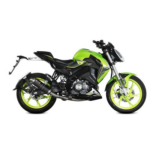 VÝFUK KOMPLETNÍ 1X1 MIVV GP KW.001.LXB ČERNÁ - DVOJITÉ KONCOVKY VÝFUKU - NA MOTORKU