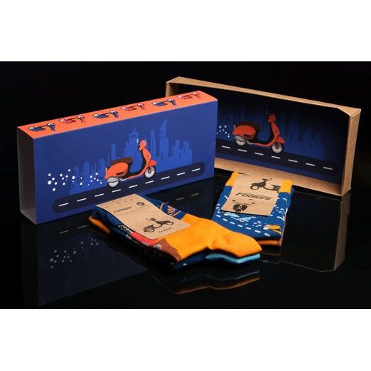 FABIONI PONOŽKY SE SKÚTRY - BAREVNÉ - PONOŽKY - NA MOTORKÁŘE