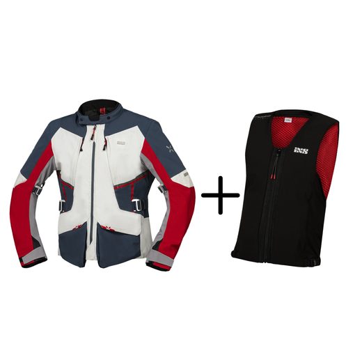 JEZDI BEZPEČNĚ S IXS - SET TOURING PRO PÁNY - MODRÁ/ČERVENÁ - JEZDI BEZPEČNĚ S IXS - NA MOTORKÁŘE