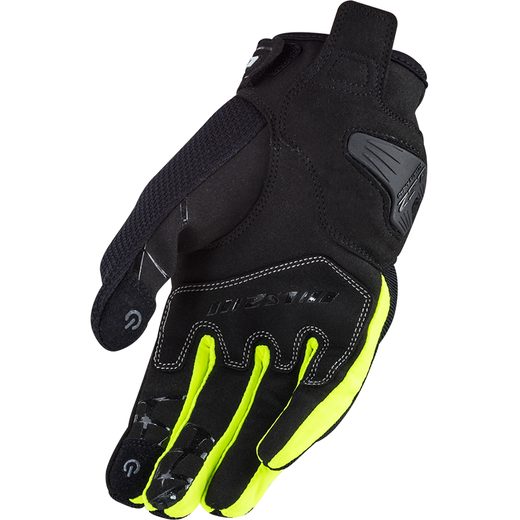 LS2 DART 2 MAN GLOVES BLACK H-V YELLOW - TEXTILNÍ RUKAVICE - NA MOTORKÁŘE