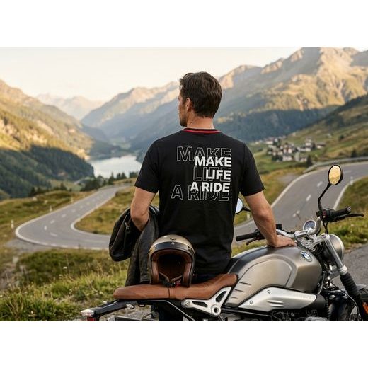 TRIČKO BMW „MAKE LIFE A RIDE“ - ČERNÉ - TRIČKA - NA MOTORKÁŘE