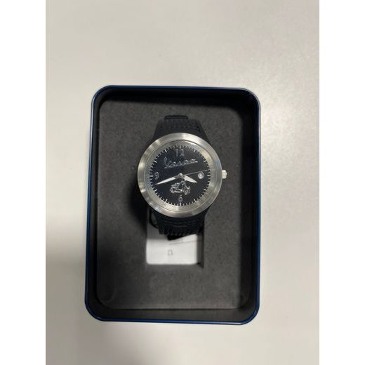 VESPA HODINKY SE SILIKOMOVÝM PÁSKEM - ČERNÁ - DOPLŇKY - NA MOTORKÁŘE