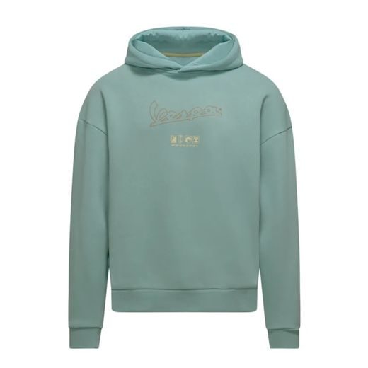 VESPA MIKINA S KAPUCÍ JERSEY - MENTOLOVÁ - MIKINY - NA MOTORKÁŘE
