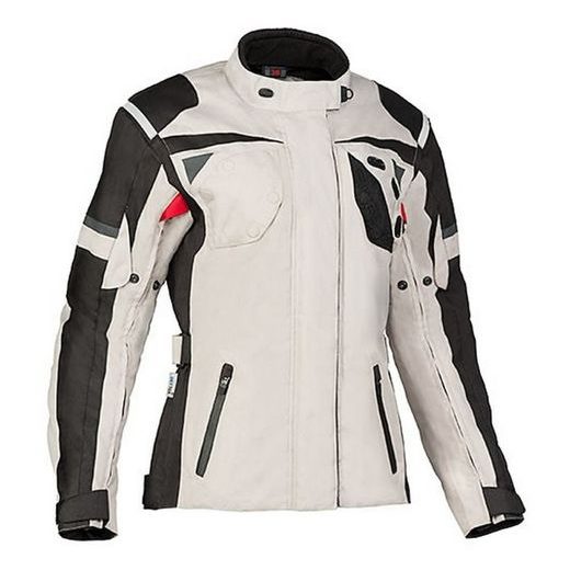 DÁMSKÁ TEXTILNÍ CESTOVNÍ BUNDA MBW - LIME KATNISS - BÉŽOVO-ČERNÁ - TEXTILNÍ BUNDY - NA MOTORKÁŘE