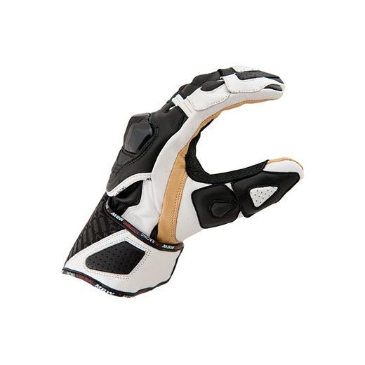 SPORTOVNĚ CESTOVNÍ RUKAVICE MBW RONY ČERNOBÍLÉ - KOŽENÉ RUKAVICE - NA MOTORKÁŘE