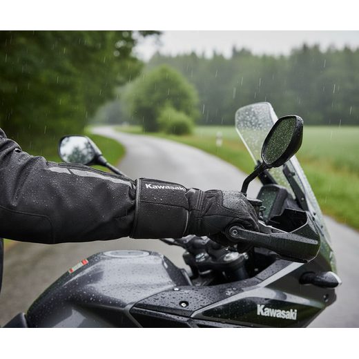 PÁNSKÉ NEPROMOKAVÉ RUKAVICE KAWASAKI KOBLENZ - ČERNÁ - NEPROMOKAVÉ RUKAVICE - NA MOTORKÁŘE
