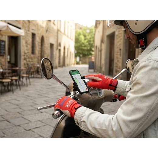 VESPA RUKAVICE DEC - ČERVENÁ - LETNÍ RUKAVICE - NA MOTORKÁŘE