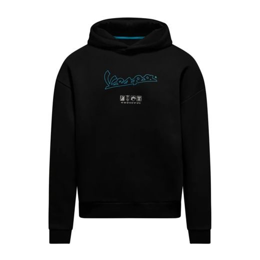 VESPA MIKINA S KAPUCÍ JERSEY - ČERNÁ - MIKINY - NA MOTORKÁŘE