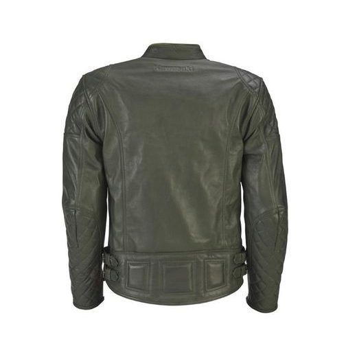 PÁNSKÁ KOŽENÁ BUNDA KAWASAKI LONDON - OLIVOVĚ ZELENÁ - KOŽENÉ BUNDY - NA MOTORKÁŘE