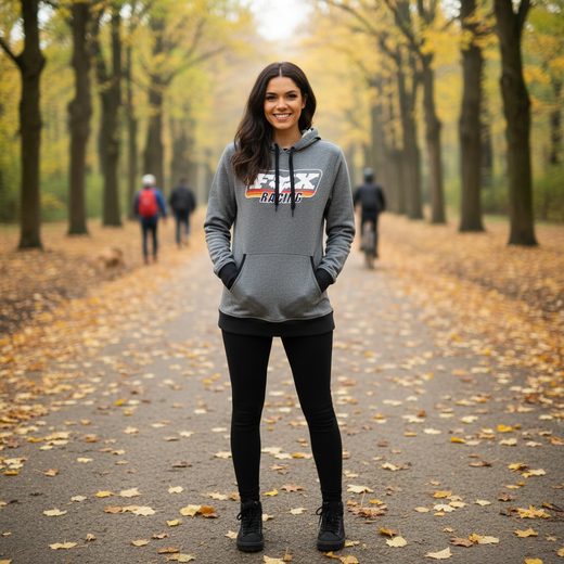DÁMSKÁ MIKINA FOX RETRO FOX PO HDY - ŠEDÁ - MIKINY - NA MOTORKÁŘE