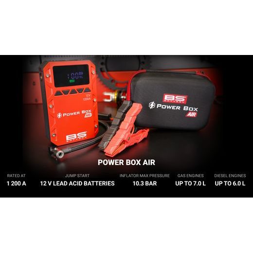 ZÁLOŽNÍ ZDROJ BS-BATTERY POWER BOX AIR PB02 - BOOSTERY BATERIÍ A KOMPRESORY - NA MOTORKU
