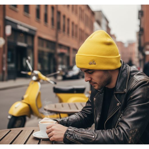 ČEPICE VESPA ŽLUTÁ - DÁRKY PRO FANOUŠKY VESPA - NA MOTORKÁŘE