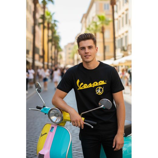 TRIČKO VESPA SEAN WOTHERSPOON - ČERNÉ - TRIČKA - NA MOTORKÁŘE