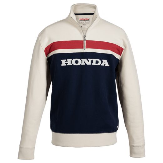 HONDA MIKINA 1/4 ZIP CLASSICAL HERITAGE - TROJBAREVNÁ 2026 - VOLNÝ ČAS - NA MOTORKÁŘE