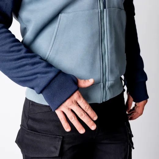 MOTO MIKINA IXS RAPID 1.0 AIRBAG READY – DARK BLUE/GREY S KOMPLETNÍ SADOU CHRÁNIČŮ - MIKINY - NA MOTORKÁŘE