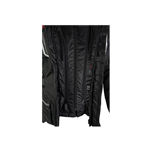 PÁNSKÁ TŘÍVRSTVÁ BUNDA MBW STANLEY - ČERNO-ČERVENÁ - TEXTILNÍ BUNDY - NA MOTORKÁŘE