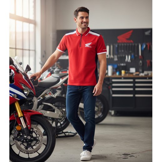 HONDA POLO RACING RED - TRIČKA - NA MOTORKÁŘE