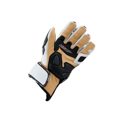 SPORTOVNĚ CESTOVNÍ RUKAVICE MBW RONY ČERNOBÍLÉ - KOŽENÉ RUKAVICE - NA MOTORKÁŘE