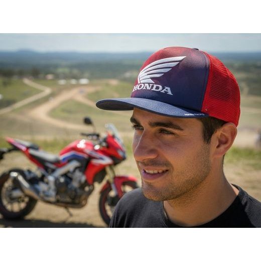 HONDA KŠILTOVKA CAPSULE 25 - ČERVENÁ/MODRÁ - DÁRKY PRO FANOUŠKY HONDA - NA MOTORKÁŘE