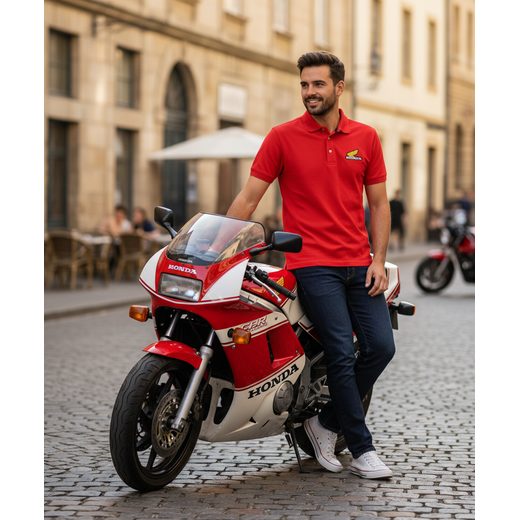 HONDA POLO TRIKO RACING VINTAGE 23 RED - DÁRKY PRO FANOUŠKY HONDA - NA MOTORKÁŘE