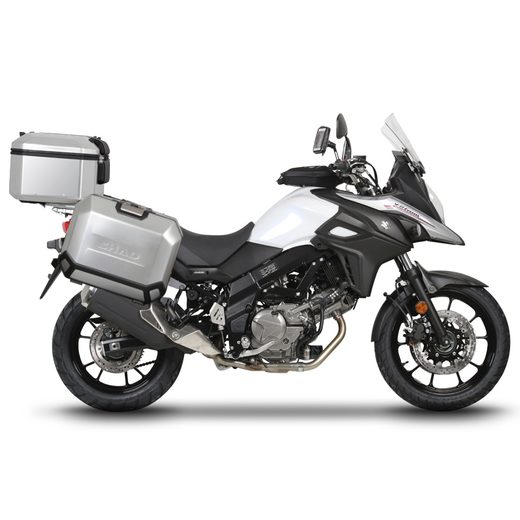 KOMPLETNÍ SADA HLINÍKOVÝCH KUFRŮ SHAD TERRA, 48L TOPCASE 47L/47L BOČNÍ KUFRY, VČETNĚ MONTÁŽNÍ SADY A PLOTNY SHAD SUZUKI DL 1000 V-STROM