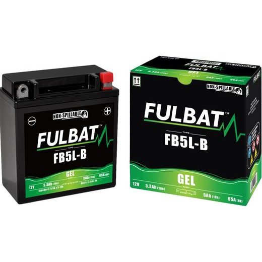 GELOVÁ BATERIE FULBAT FB5L-B GEL (YB5L-B GEL) - TOVÁRNĚ AKTIVOVANÉ - NA MOTORKU