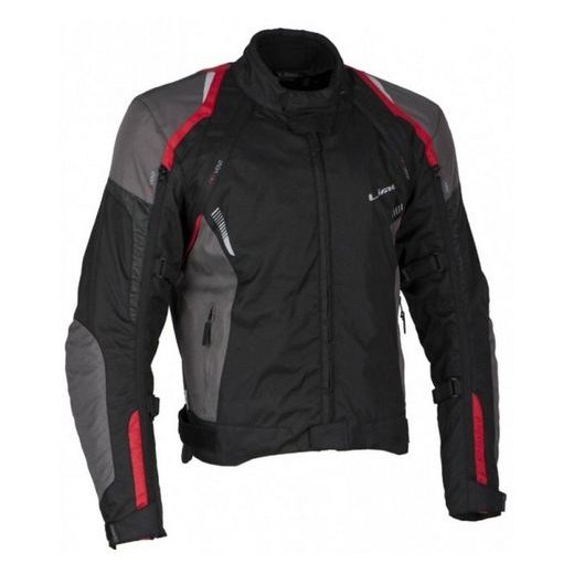 PÁNSKÁ TŘÍVRSTVÁ TEXTILNÍ MOTO BUNDA MBW LUCAS RED ČERNO-ŠEDO-ČERVENÁ PÁNSKÁ - TEXTILNÍ BUNDY - NA MOTORKÁŘE