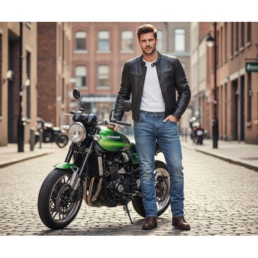 PÁNSKÉ KEVLAROVÉ JEANSY KAWASAKI KEVLAR® DENIM - MODRÁ - KEVLAROVÉ KALHOTY - NA MOTORKÁŘE