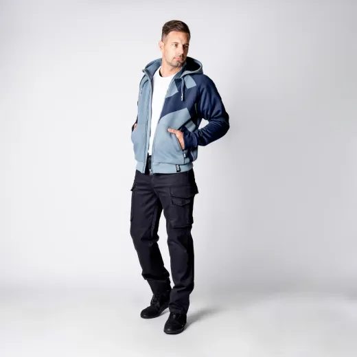 MOTO MIKINA IXS RAPID 1.0 AIRBAG READY – DARK BLUE/GREY S KOMPLETNÍ SADOU CHRÁNIČŮ - MIKINY - NA MOTORKÁŘE